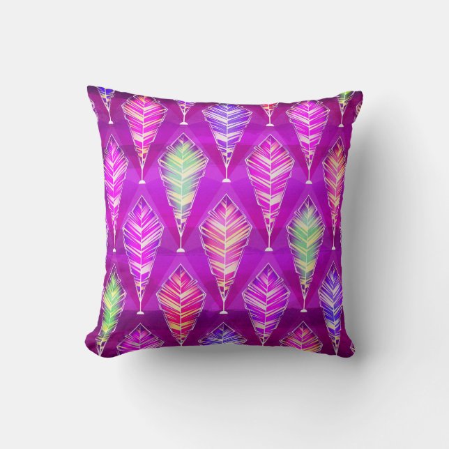 Feather Pattern - Fun And Vibrant Colour Scheme Cushion (Front)