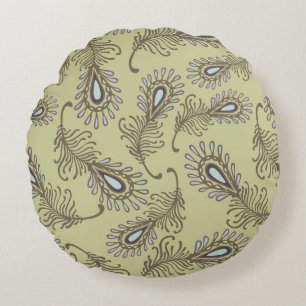 Feather Pattern Round Cushion
