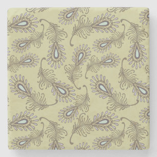 Feather Pattern Stone Coaster