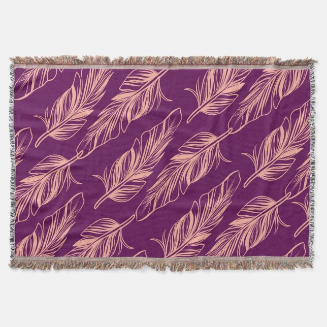 Feather Pattern Throw Blanket (Front)