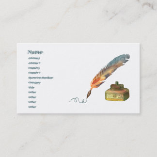 Feather Pen Business Card