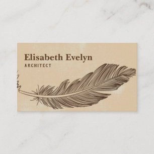 Feather pen business card