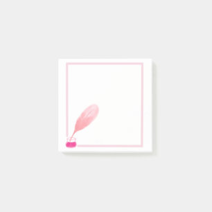 Feather Pen Design Square Notes