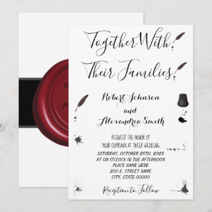 Feather Pen & Inkwell Wedding Invitation