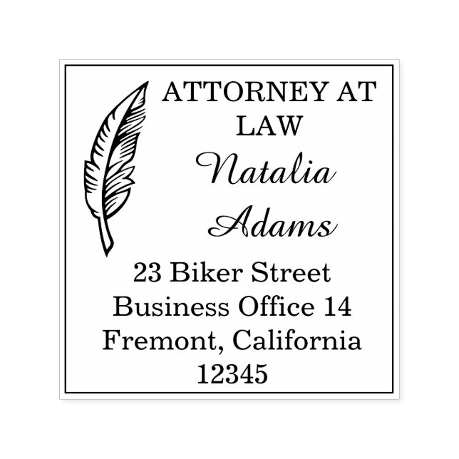 Feather Pen Logo for Notary Self-inking Stamp (Design)