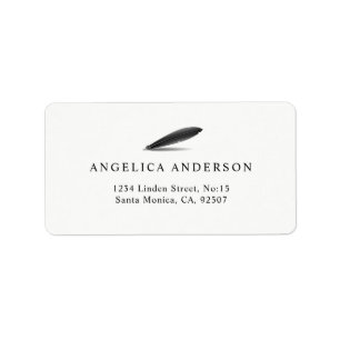 Feather Pen Logo Return Address Label