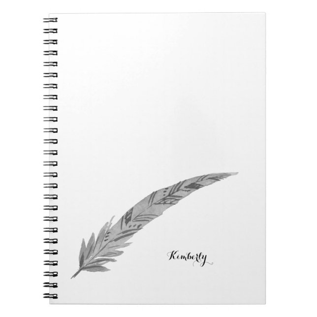 Feather Personalized Notebook - Watercolor (Front)