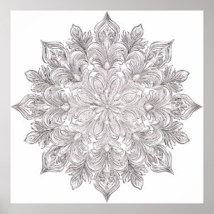 Feather Petal Mandala Poster