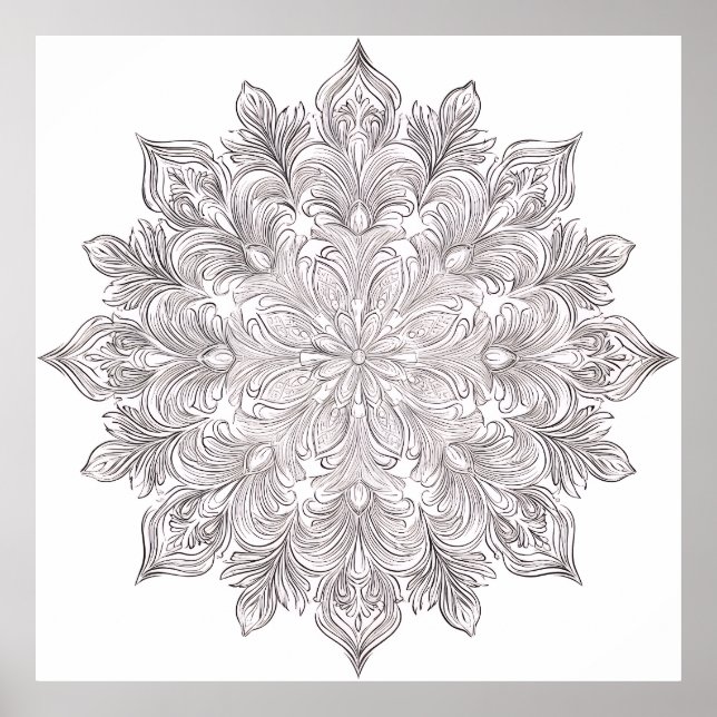 Feather Petal Mandala Poster (Front)