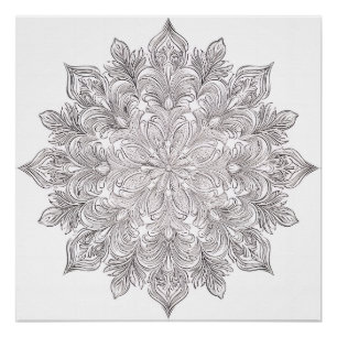 Feather Petal Mandala Poster