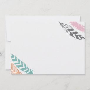Feather Print 5x7 Stationery by Origami Prints Card