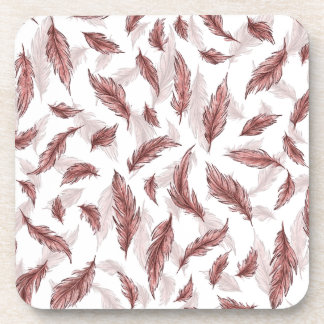 feather print stand, happy smiling wolf coaster