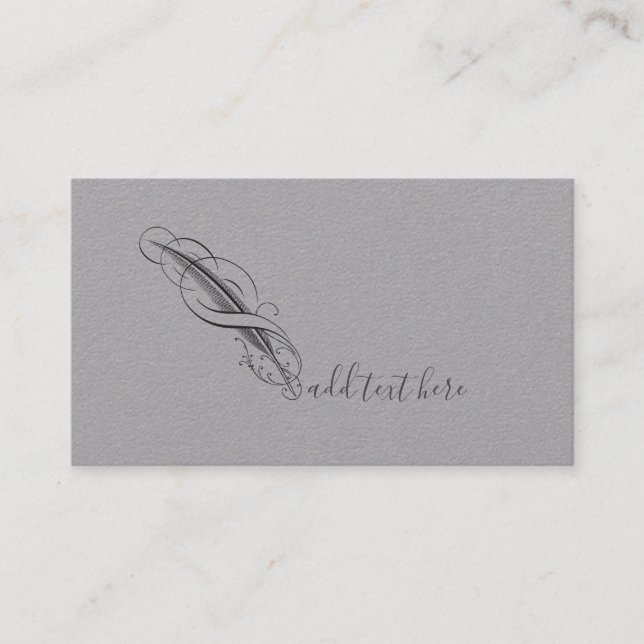 Feather Quill Author Writer Business Cards (Front)