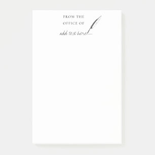 Feather Quill Author Writer Custom Personalised Post-it Notes