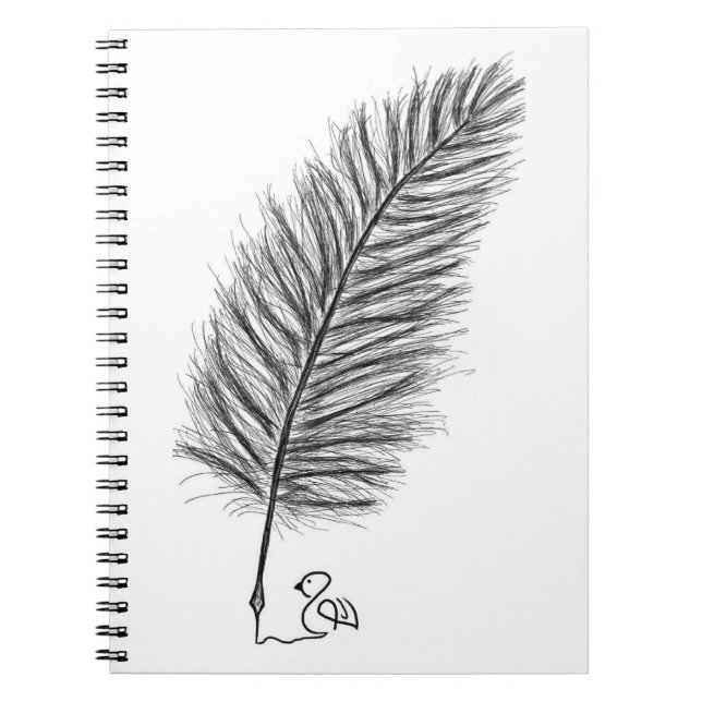 Feather Quill the voice of thoughts and emotions Notebook (Front)
