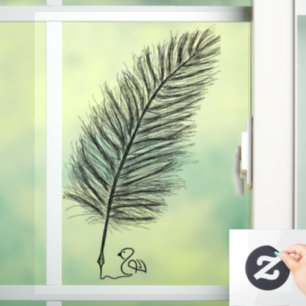 Feather Quill the voice of thoughts and emotions Window Cling
