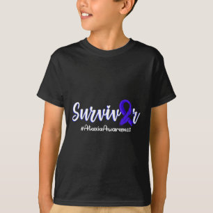 Feather Ribbon Ataxia Awareness Support Gifts T-Shirt
