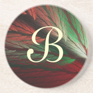 Feather Series-2-Red Green coaster--1 of  colours Coaster