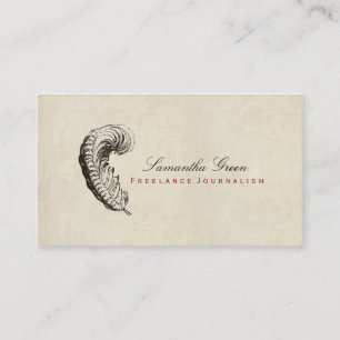Feather Simple Distressed Vintage Business Card