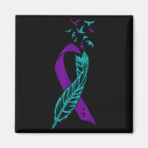 Feather Suicide Prevention Awareness You Purple Te Magnet