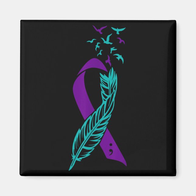 Feather Suicide Prevention Awareness You Purple Te Magnet (Front)