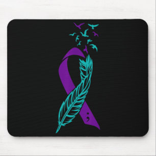 Feather Suicide Prevention Awareness You Purple Te Mouse Mat