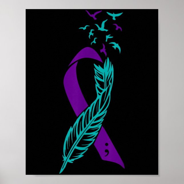 Feather Suicide Prevention Awareness You Purple Te Poster (Front)