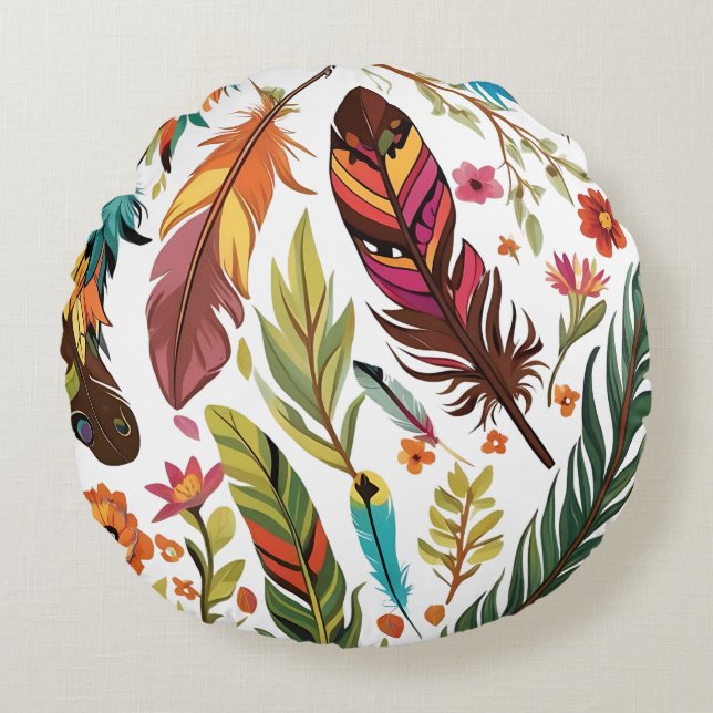 Feather Symphony Round Cushion (Front)