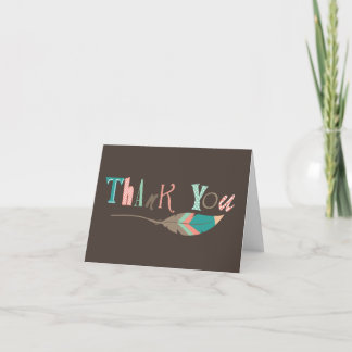 Feather Thank You Note Card