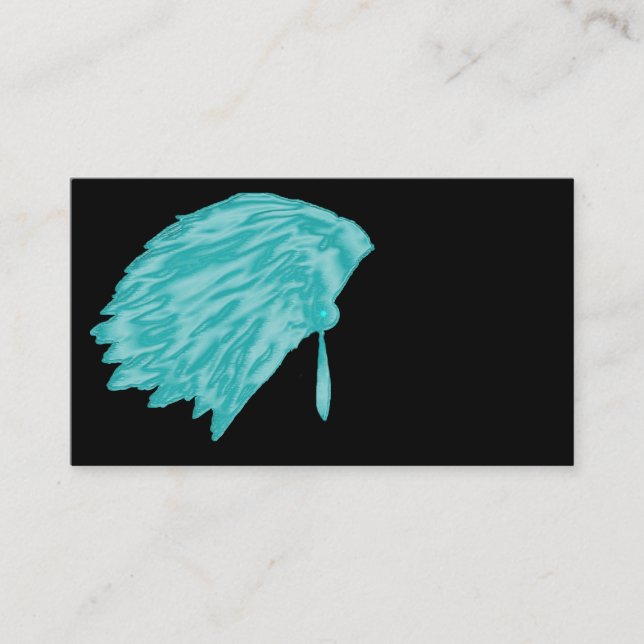 feather,top,native business card,blue, business card (Front)