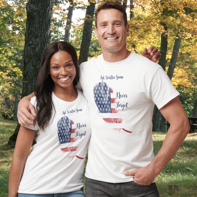 Feather USA Flag Never Forget Remembrance T-Shirt (Creator Uploaded)