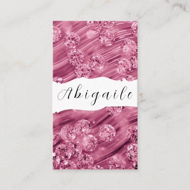 Feather Vector Seamless Vintage Diamonds Business Card (Front)