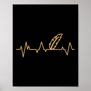 Feather Vintage Heartbeat Love Indigenous Peoples Poster