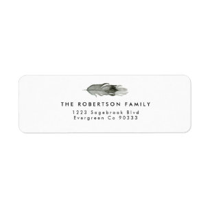 Feather Watercolor Address Label