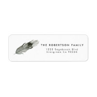 Feather Watercolor Address Label