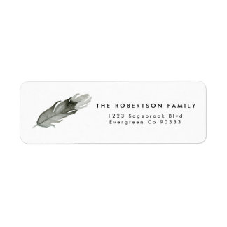 Feather Watercolor Address Label