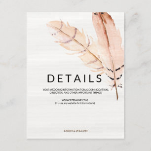 Feather Watercolor Information Card