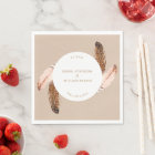 Feather Watercolor Luncheon Napkin