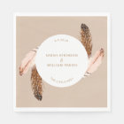 Feather Watercolor Luncheon Napkin