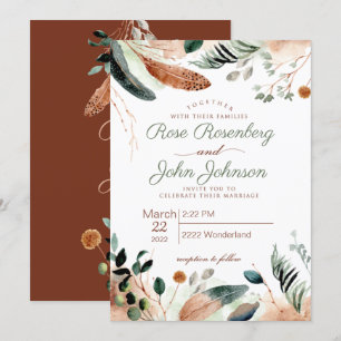 Feather Wedding Invitation