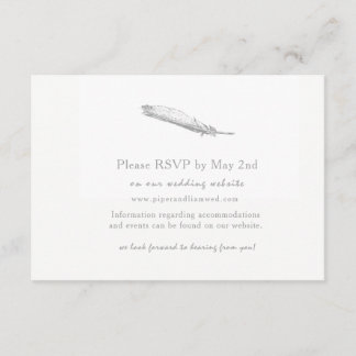 Feather Wedding Response Card