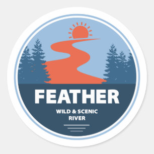 Feather Wild And Scenic River Classic Round Sticker