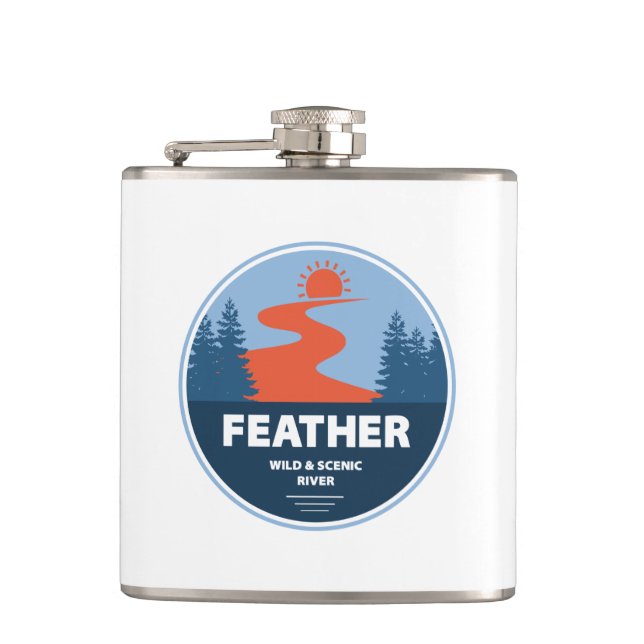 Feather Wild And Scenic River Hip Flask (Front)