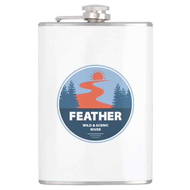 Feather Wild And Scenic River Hip Flask (Front)