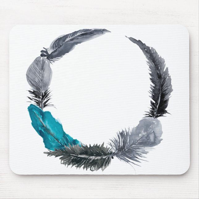 Feather Wreath Mouse Mat (Front)
