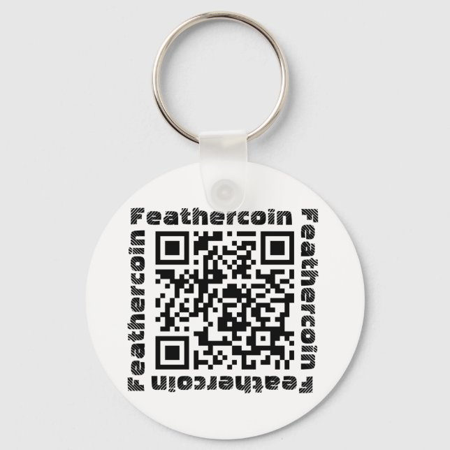 Feathercoin QR Code Keychain (Front)