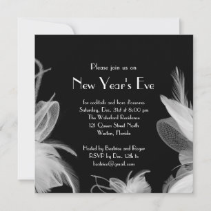 Feathered 1920's New Year's Party Invitation