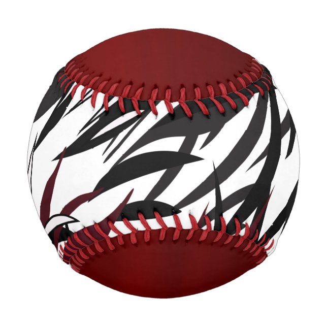 Feathered Black /Garnet/ White baseball-Design Red Baseball (Front)