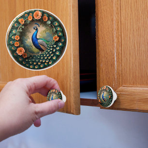Feathered Bloom Ceramic Knob