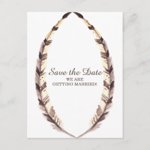 Feathered Border Save the Date Postcard